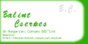 balint cserpes business card